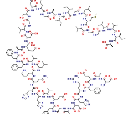 Structure of Beta AmyloidPeptide1 42CAS 107761 42 2 449x400 - Fmoc-L-threoninol p-carboxybenzacetal CAS 205109-16-6