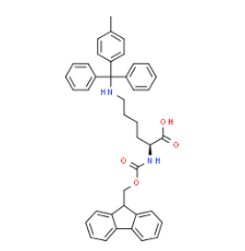 Structure of Fmoc-N'-methyltrityl-L-lysine CAS 167393-62-6