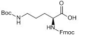 Structure of Fmoc-Orn(Boc)-OH CAS 109425-55-0