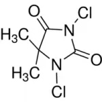 Strcture of 1,3-Dichloro-5,5-dimethylhydantoin CAS 118-52-5