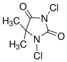 Strcture of 1,3-Dichloro-5,5-dimethylhydantoin <span class="caps">CAS</span> 118-52-5 Strcture of 1,3-Dichloro-5,5-dimethylhydantoin CAS 118-52-5