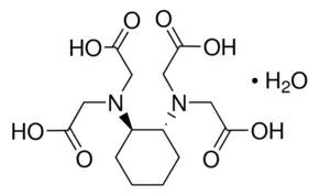 Structure of 1,2-CYCLOHEXANEDIAMINETETRAACETIC ACID MONOHYDRATE CAS 125572-95-4