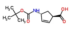 Structure of (1R,4R)-4-(Boc-amino)cyclopent-2-enecarboxylicacid CAS 298716-03-7