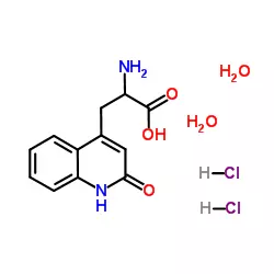 Structure of 2-Amino-3-(1,2-dihydro-2-oxoquinoline-4-yl)propanoic acid.2HCL.2H2O CAS 5162-90-3