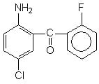 Structure of 2-Amino-5-chloro-2'-fluorobenzophenone CAS 784-38-3