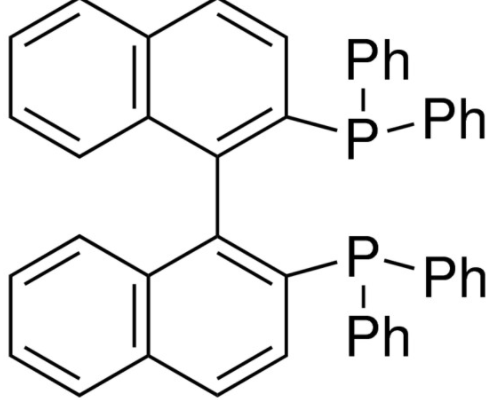 Structure of 22 Bisdiphenylphosphino 11 binaphthyl CAS 98327 87 8 495x400 - 1,1’-Bis(dicyclohexylphosphino)ferrocene CAS 146960-90-9