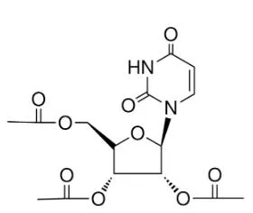 Structure of 2',3',5'-Tri-O-acetyluridine CAS 4105-38-8