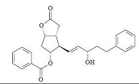 Structure of (3aR,4R,5R,6aS)-5-(benzoyloxy)hexahydro-4-[(1E,3S)-3-hydroxy-5-phenyl-1-penten-1- yl]-2H-cyclopenta[b]furan-2-one CAS 55444-68-3