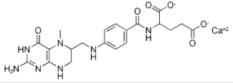 Structure of 5-Methyltetrahydrofolate calcium(racemate) CAS 26560-38-3
