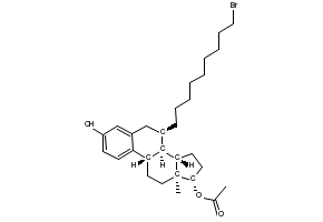 Structure of (7a,17b)-7-(9-Bromononyl)-estra-1,3,5(10)-triene-3,17-diol17-acetate CAS 875573-66-3
