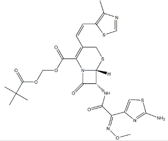 Structure of Cefditoren pivoxil CAS 117467-28-4