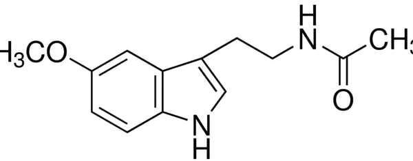 Structure of Melatonin CAS 73 31 4 600x235 - Harmine CAS 442-41-3