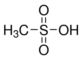 Structure of Methanesulfonic acid CAS 75 75 2 - Sodium polyacrylate CAS 9003-04-7