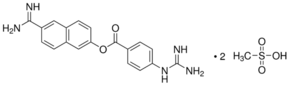 Structure of Nafamostat mesylate CAS 82956 11 4 - 3-Pyrrolidinepropanamide, α-amino-2-oxo-, hydrochloride CAS 2628280-48-6