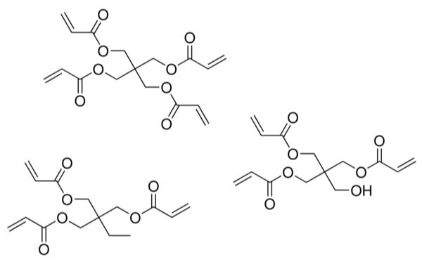 Structure of Pentaerythritoltriacrylate CAS 3524 68 3 600x373 - 2,4-Diamino-6-[2-(2-methyl-1-imidazolyl)ethyl]-1,3,5-triazine CAS 38668-46-1