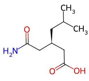 Structure of (R)-(-)-3-Carbamoymethyl-5-methylhexanoicacid CAS 181289-33-8
