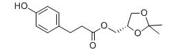 Structure of ((S)-2,2-Dimethyl-1,3-dioxolan-4-yl)methyl 3-(4-hydroxyphenyl)propanoate CAS 144256-11-1