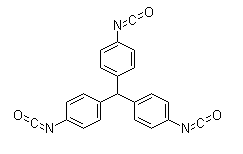 Structure of TTI Triphenylmethane 44’4” triisocyanate CAS 2422 91 5 - MHHPA CAS 25550-51-0