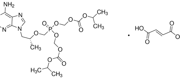 Structure of Tenofovir disoproxil fumarate CAS 202138 50 9 600x265 - Tenofovir disoproxil fumarate CAS 202138-50-9