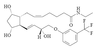 Structure of Trifluoromethyl Dechloro Ethylprostenolamide CAS 1005193 64 5 - Bimatoprost amide CAS 155205-89-3