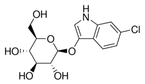 structure of 6-Chloro-3-indoxyl-beta-D-glucopyranoside <span class="caps">CAS</span> 159954-28-6 structure of 6-Chloro-3-indoxyl-beta-D-glucopyranoside CAS 159954-28-6