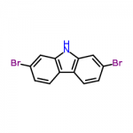 Structure of 2,7-DIBROMO-9H-CARBAZOLE CAS 136630-39-2