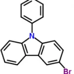 Structure of 3-Bromo-9-phenylcarbazole CAS 1153-85-1