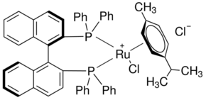 Structure of (R)-RuCl[(p-cymene)(BINAP)]Cl CAS 145926-28-9