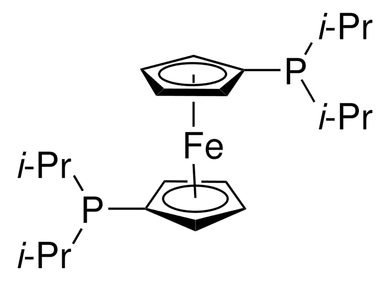 Structure of 1,1'-Bis(di-i-propylphosphino)ferrocene CAS 97239-80-0