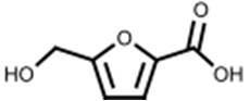 structure of 5-hydroxymethyl-2-furancarboxylic acid <span class="caps">CAS</span> 6338-41-6 structure of 5-hydroxymethyl-2-furancarboxylic acid CAS 6338-41-6