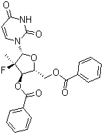 Structure of 35 Di O benzoyl 2 deoxy 2 fluoro 2 methyluridine CAS 863329 65 1 - 3',5'-Di-O-benzoyl-2'-deoxy-2'-fluoro-2'-methyluridine CAS 863329-65-1