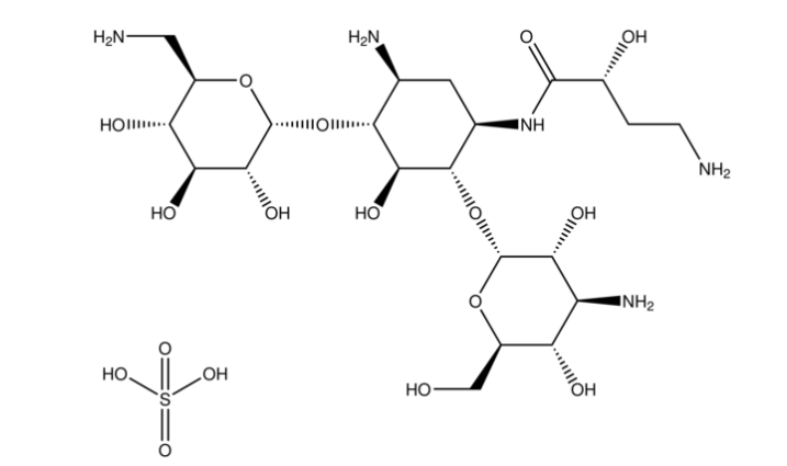 Structure of Amikacin sulfate salt CAS 149022-22-0