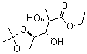 Structure of D Arabinonic acid 2 C methyl 45 O 1 methylethylidene ethyl ester CAS 93635 76 8 - Sofosbuvir Impurity 91 CAS 1190307-88-091
