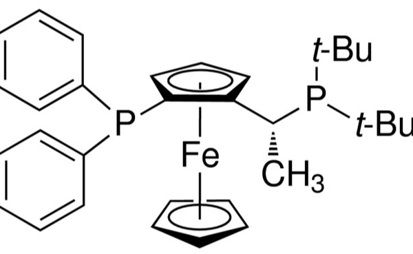 Structure of R 1 1S 2 Diphenylphosphinoferrocenylethyldi tert butylph osphine CAS 155830 69 6 600x369 - R-2-[bis[3,5-bis(trifluoroMethyl)phenyl] [(triethylsilyl)oxy]Methyl]-Pyrrolidine CAS 1061307-56-9