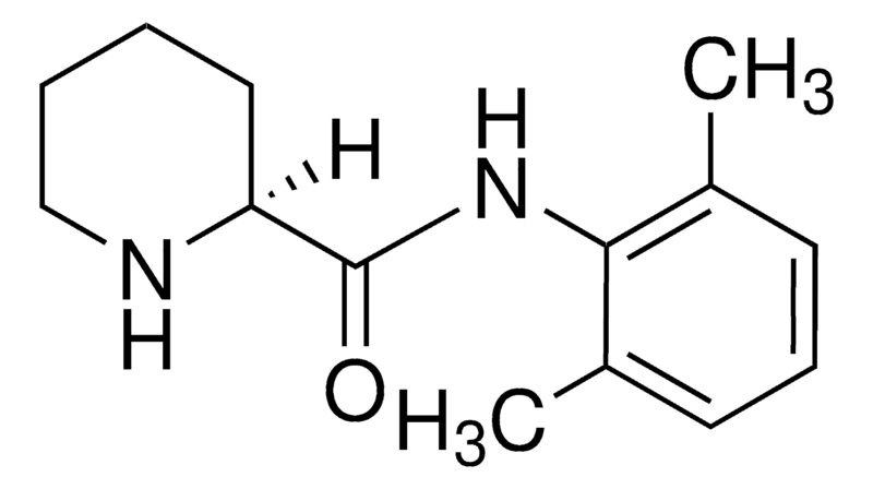 Structure of (S)-N-(2',6'-dimethylphenyl)-piperidine-2- carboxylic amide CAS 27262-40-4