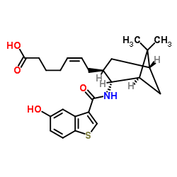 structure of 1R2R3S5S 7 2 5 Hydroxybenzothiophen 3 ylcarboxamido 66 dimethylbicyclo3.1.1hept 3 yl 5Z heptenoic acid CAS 209268 36 0 - (1R,2R,3S,5S)-7-[2-(5-Hydroxybenzothiophen-3-ylcarboxamido)-6,6-dimethylbicyclo[3.1.1]hept-3-yl]-5(Z)-heptenoic acid CAS 209268-36-0