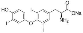 Structure of Sodium 3,3',5-triiodo-L-thyronine CAS 55-06-1