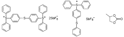 Structure of Mixed type triarylsulfonium hexafluoroantimonate salts CAS 71449 78 089452 37 9108 32 7 - Light Stabilizer 3853 CAS 167078-06-0
