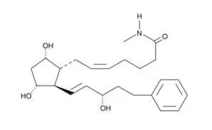 Structure of Methylamido Dihydro Noralfaprostal CAS 155206 01 2 - Bimatoprost amide CAS 155205-89-3