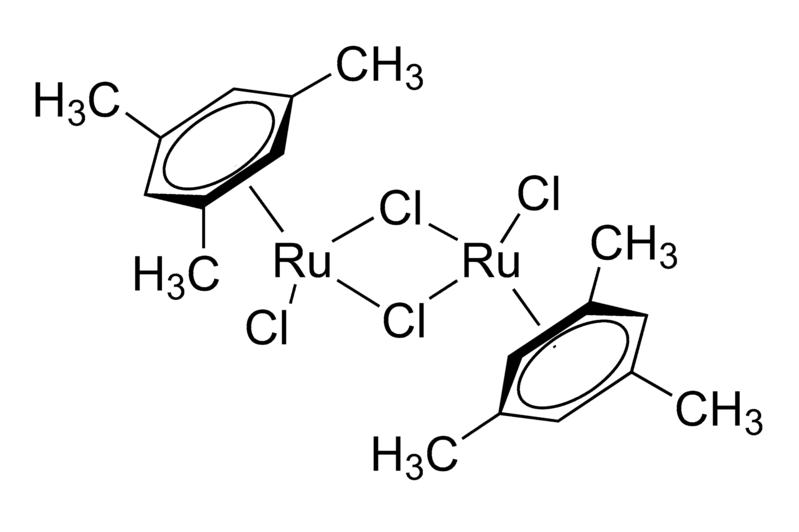 Structure of Ruthenium(II) chloride mesitylene dimer CAS 52462-31-4