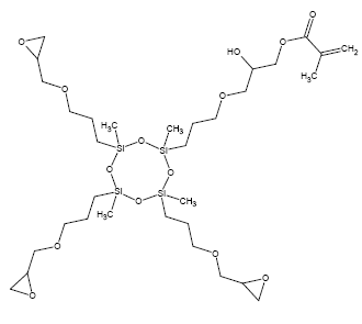 Structure of Methacryl trisepoxy cyclosiloxane CAS 921214-21-3 Methacryl trisepoxy cyclosiloxane CAS 921214-21-3