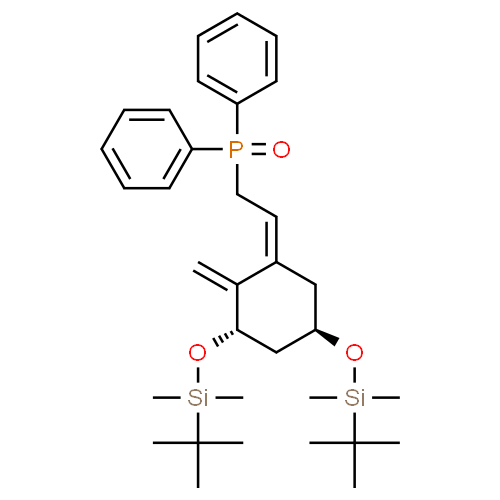 Structure of PHOSPHINEOXIDE,[2-[3,5-BIS[[(1,1-DIMETHYLETHYL)DIMETHYLSILY]OXY]-2-METHYLENECYCLOHEXYLIDENE]ETHYL]DIPHENYL-,[3S-(1Z,3A,5B0)] CAS 81522-68-1