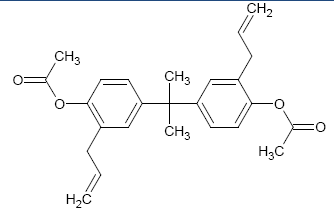 Structure of Phenyl ester epoxy curative hybrid of diallyl bisphenol A CAS 107466 61 9 - N,N-Dimethylacrylamide CAS 2680-03-7