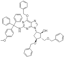 142217 78 5 - (1S,2S,3S,5S)-5-[2-[[(4-Methoxyphenyl)diphenylmethyl]amino]-6-(phenylmethoxy)-9H-purin-9-yl]-3-(phenylmethoxy)-2-[(phenylmethoxy)methyl]cyclopentanol CAS 142217-78-5