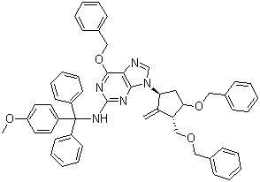 142217 80 9 - (1S,2S,3S,5S)-5-[2-[[(4-Methoxyphenyl)diphenylmethyl]amino]-6-(phenylmethoxy)-9H-purin-9-yl]-3-(phenylmethoxy)-2-[(phenylmethoxy)methyl]cyclopentanol CAS 142217-78-5