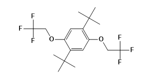 Structure of 1,4-Bis(2-methyl-2-propanyl)-2,5-bis(2,2,2-trifluorethoxy)benzol CAS 1147737-68-5