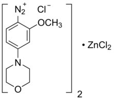 Structure of 2 Methoxy 4 morpholinobenzenediazonium chloride zinc chloride double salt CAS 67801 08 5 - 2-Methoxy-4-morpholinobenzenediazonium chloride zinc chloride double salt CAS 67801-08-5