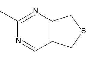 Structure of 57 Dihydro 2 methylthieno34 dpyrimidine CAS 36267 71 7 - 2,3,5-Trithiahexane CAS 42474-44-2