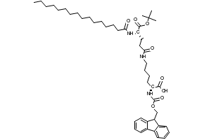 Structure of Fmoc-Lys(Pal-Glu-OtBu)-OH CAS 1491158-62-3 Fmoc-Lys(Pal-Glu-OtBu)-OH CAS 1491158-62-3