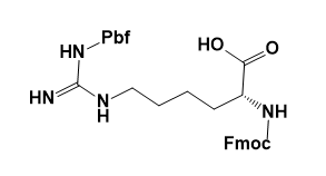 Structure of Fmoc-D-HomoArg(Pbf)-OH CAS AANA-0122